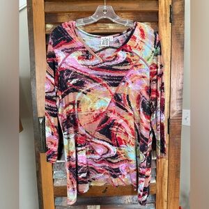 Parsley & Sage Swirl Pattern Long Sleeve Top